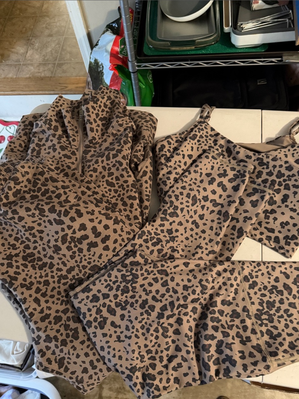 Abercrombie & Fitch Brown and Black Leopard Print 4 piece set.